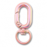 Colourful jewellery findings key chain oval Pink-AB coating