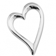 Stainless steel charms heart Silver