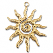 Stainless steel charms sun Gold
