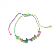 Trendy Anklets / Ankle bracelets mixed beads Multicolour-Gold