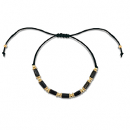 Trendy Anklets / Ankle bracelets mixed beads Black-Gold