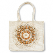 BY31® Beach bag Off White-Brown-Gold