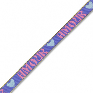 BY31® Ribbon text "Amour" Lavender Blue-Pink-Light Blue-Gold