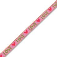 BY31® Ribbon text "Love" Dark Pink-Green-Red-Gold