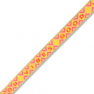 BY31® Ribbon text "Good vibes" Yellow-Light Pink-Coral Red-Gold