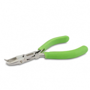 Beadalon bent chain nose pliers with spring Green-Silver