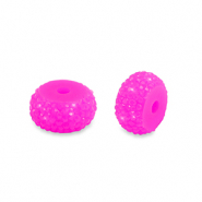Resin beads rondelle 8mm Magenta Pink