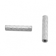 Stainless steel beads tube 10mm Silver