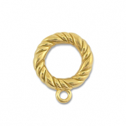 Stainless steel findings ring with loop Gold