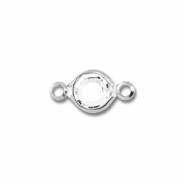 Stainless steel findings connector round Silver-Transparent