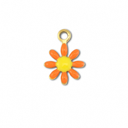 Stainless steel charms flower Gold-Orange-Yellow