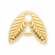 DQ European metal charms connector leaves Gold (Nickelfree)