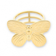 Stainless steel scarf rings butterfly Gold