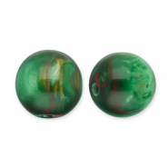 Resin beads with glitter 12mm Green-Red