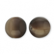 Resin beads 14mm Greige-Dark Brown
