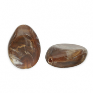 Acrylic beads drop Dark Brown-White