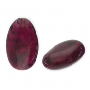 Acrylic beads oblong oval Aubergine