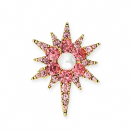 Brooches star Gold-Pink-White