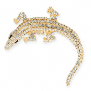 Statement brooches alligator Gold-Transparent-Black