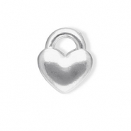 Stainless steel charms heart Silver