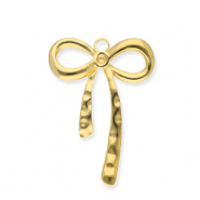 Stainless steel charms bow Gold