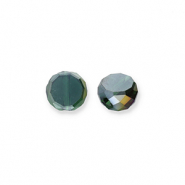 Top faceted beads Dark Green-AB Coating