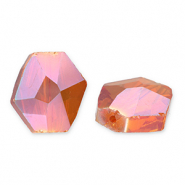 Fashion faceted beads hexagon Flame Orange-AB Coating