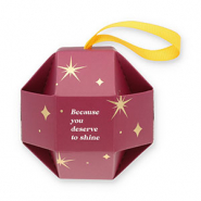 BY31® Jewellery (gift) box ball "Because you deserve to shine" Berry Wine Red-Gold-White-Yellow