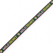 BY31® Ribbon tekst "Wild Heart" Dark Green-Light Pink-Yellow-Purple