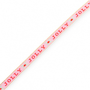 BY31® Ribbon tekst "Jolly" Light Pink-Red-Mint Green-Gold