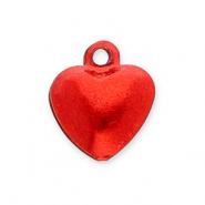Metal charms little bells heart Red
