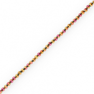 Round hematite beads round 4mm faceted cut Pink-Yellow-AB Coating