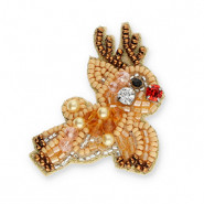 Brooches reindeer Beige-Copper Brown-Red