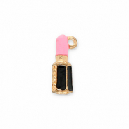 Metal charms lipstick Gold-Black-Pink