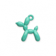 Metal charms balloon dog Turquoise-Green