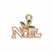Metal charms "Noël" Gold-White-Red-Green