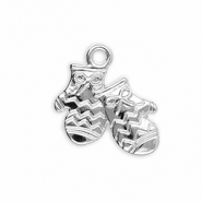 Metal charms gloves Silver