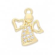 Brass TQ metal charms angel Gold-Transparent