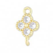 Brass TQ metal connector clover Gold-Transparent