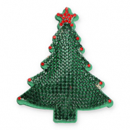 Statement charms with strass Christmas tree Dark Green-Red