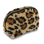 BY31® Pouch teddy with leopard print Light Brown-Brown-Black