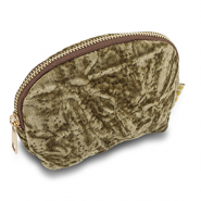 BY31® Pouch velvet with stitched circles Olive Brown