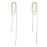 Eco-brass® metal earrings / earpins with strass Gold-Crystal