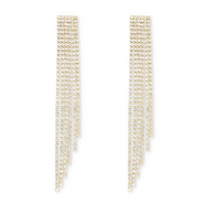 Eco-brass® metal earrings / earpins with strass Gold-Crystal