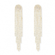 Eco-brass® metal earrings / earpins with strass Gold-Crystal