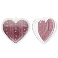 Transparent ornament heart Transparent-Berry Wine Red-Light Pink