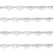 Stainless steel findings belcher chain heart Silver