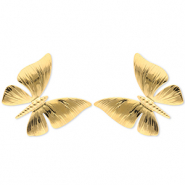 Stainless steel earrings / earpins butterfly Gold