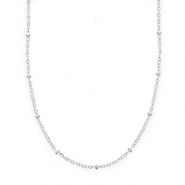 BY31® Stainless steel necklaces chain link with spheres Silver