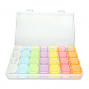Jewellery storage box with 7x4 compartments Transparent-Multicolour